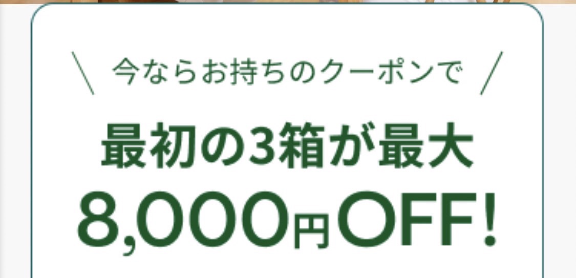 最初の３箱8000円OFF