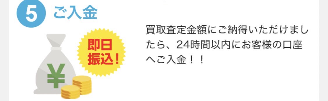 宅配の流れご入金